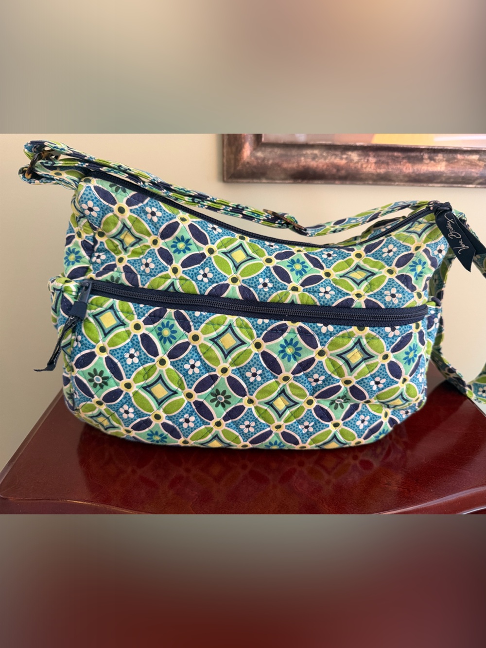 Vera Bradley Navy, Blue & Green Quilted Crossbody